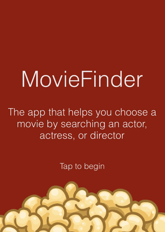 MovieFinder App Page 1.